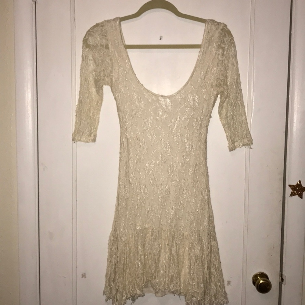 Ecote Lacy cream colored dress size small